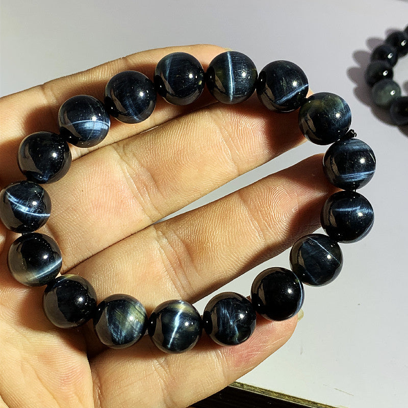 Natural Lightning Eye Blue Tiger's Eye Bracelet - Calm & Strength