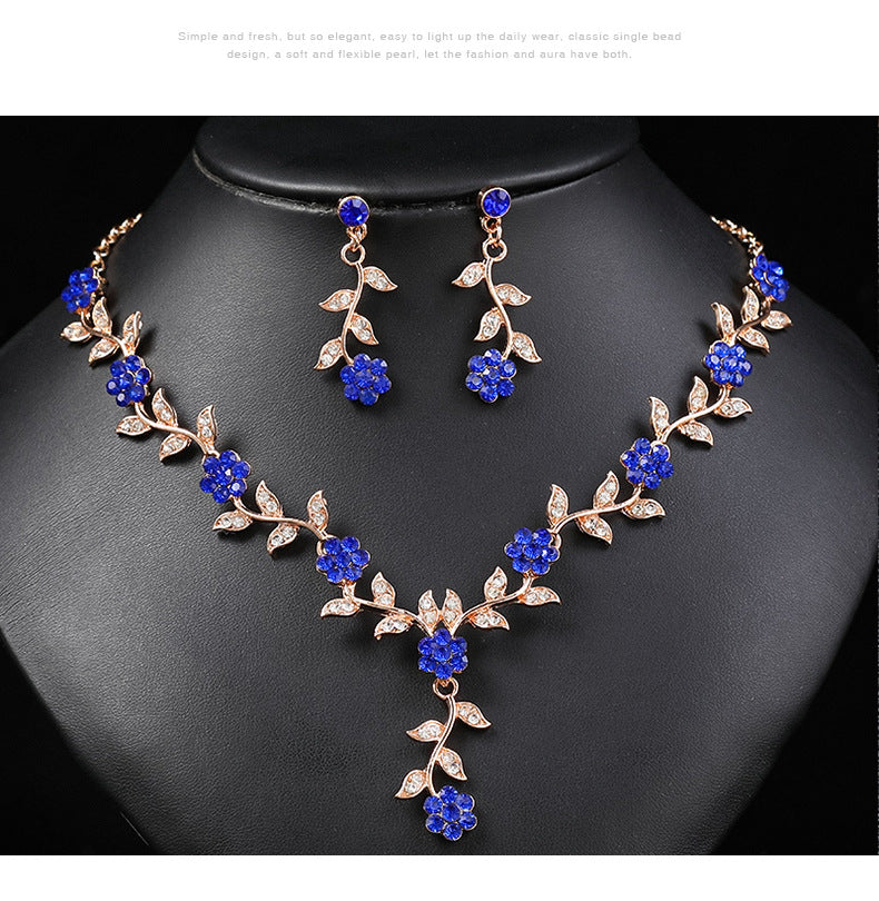 Versatile Plum Shaped Necklace Earrings Set - Confidence