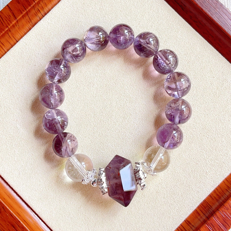Amethyst & Clear Quartz Bracelet - Love