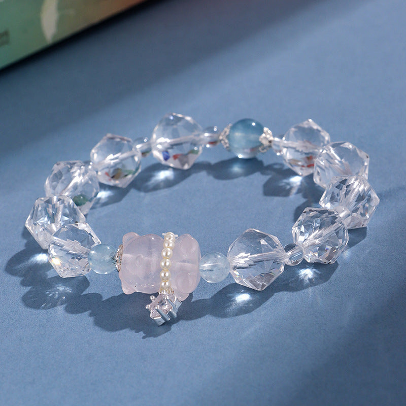 Sliced Clear Quartz Bracelet – Love & Harmony & Calm