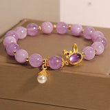 Rabbit Amethyst Crystal Bracelet – Calm & Health