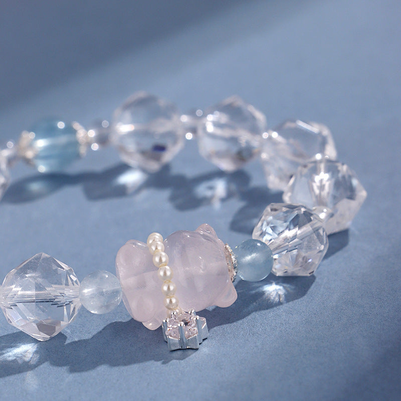 Sliced Clear Quartz Bracelet – Love & Harmony & Calm