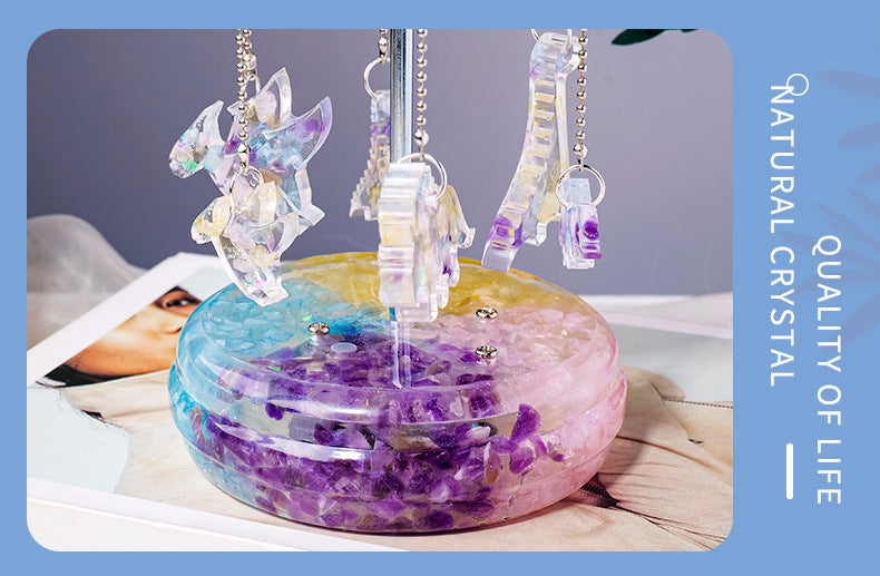 Natural Crystal Carousel Music Box - Calm & Harmony