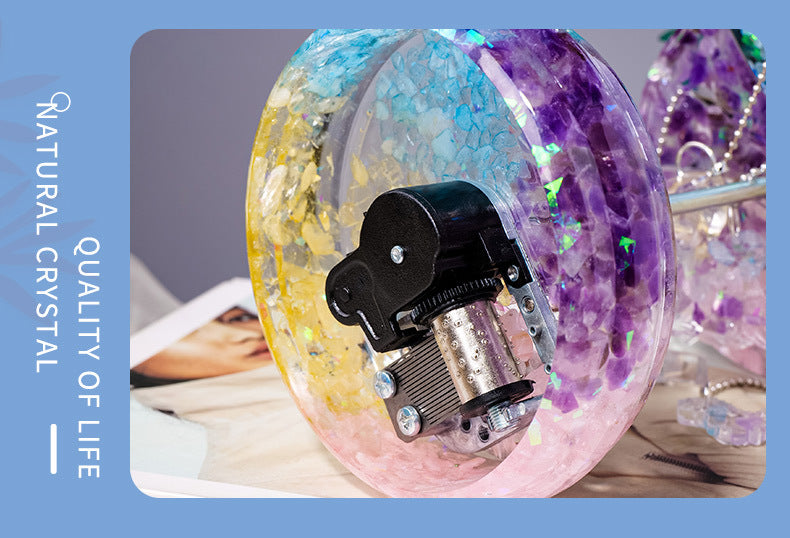 Natural Crystal Carousel Music Box - Calm & Harmony