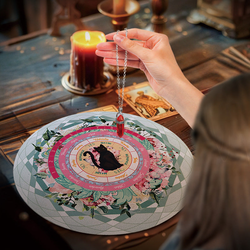 Black Cat Pendulum Mat – Energy Restoration and Crystal Alignment
