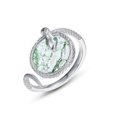 Serpent Water Grass Agate Ring - Strength & Positivity