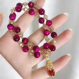 Pi Xiu Red Tiger's Eye Double Circle Bracelet – Wealth & Passion & Protection