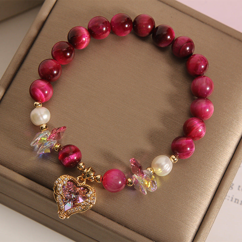 Love Rose Red & Yellow Purple Tiger's Eye Bracelet – Passion & Protection & Strength