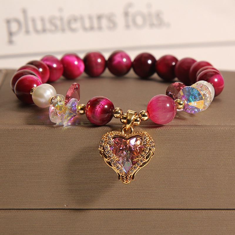 Love Rose Red & Yellow Purple Tiger's Eye Bracelet – Passion & Protection & Strength