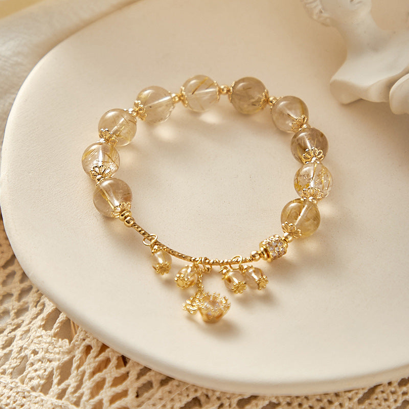 Golden Rutilated Quartz Bracelet – Energy & Calm & Abundance