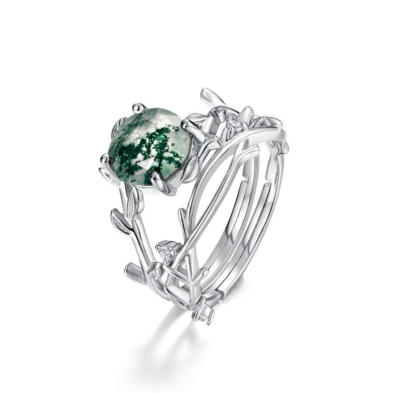 Fashion Water Grass Agate Ring – Calm & Strength