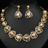 Versatile Golden Necklace Earrings Set - Confidence