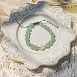 Green Strawberry Quartz & Clear Quartz Bracelet - Calm & Harmony
