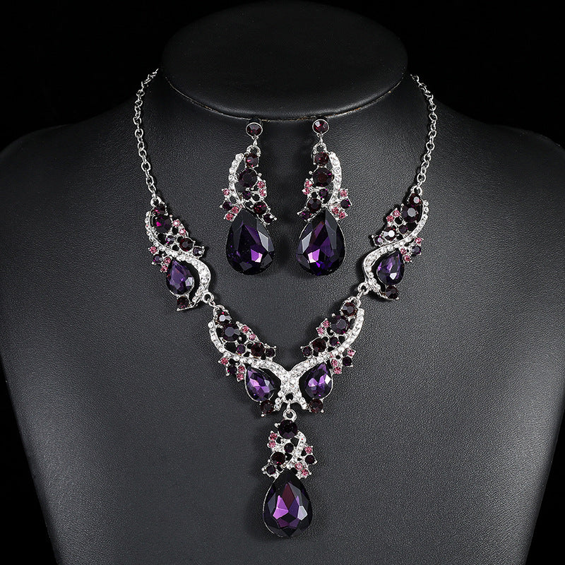 Vintage Drop Necklace Earrings Set - Confidence & Love
