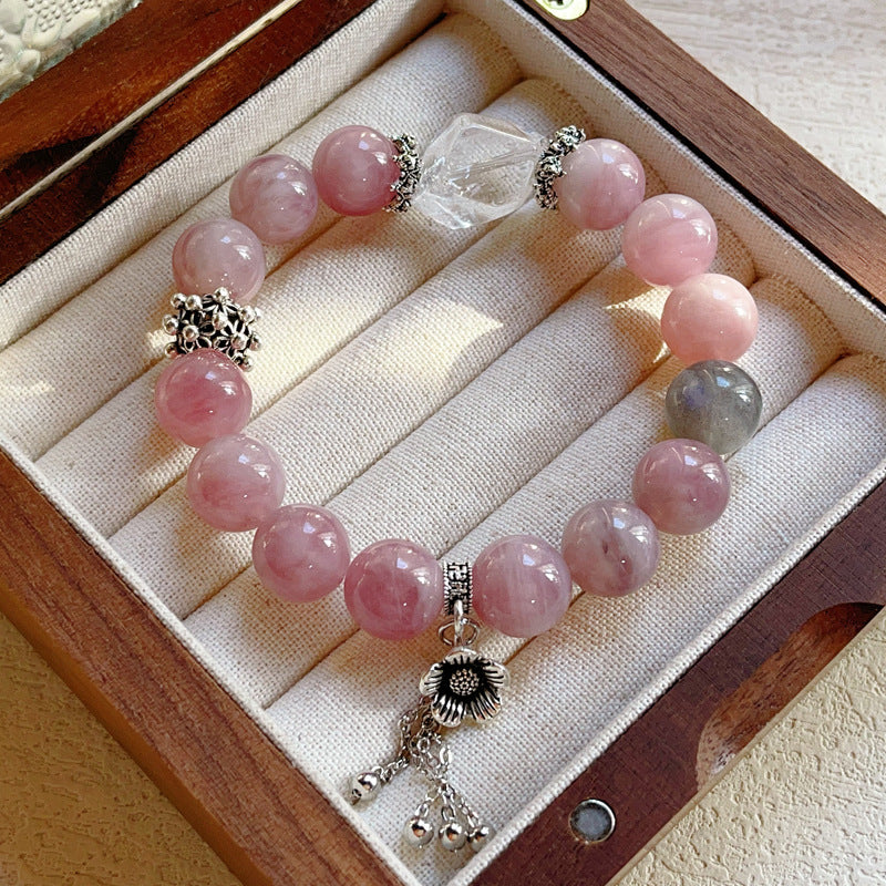 Flower Rose Quartz Bracelet - Love & Harmony