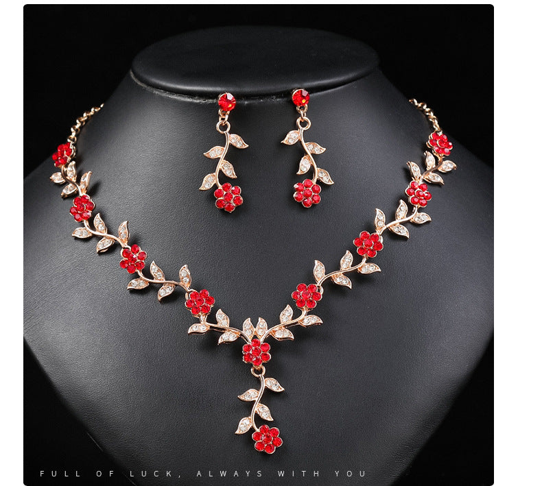Versatile Plum Shaped Necklace Earrings Set - Confidence