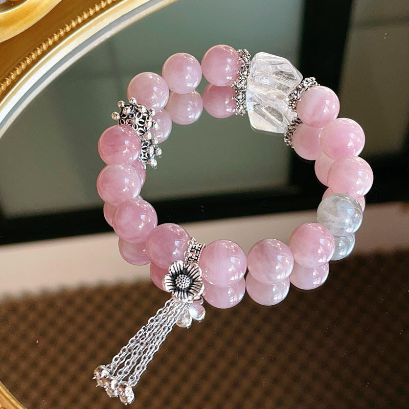Flower Rose Quartz Bracelet - Love & Harmony