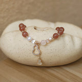 Gourd Strawberry Quartz Bracelet - Abundance & Harmony