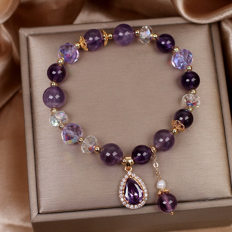 Love Amethyst & Clear Quartz Bracelet - Calm & Strength