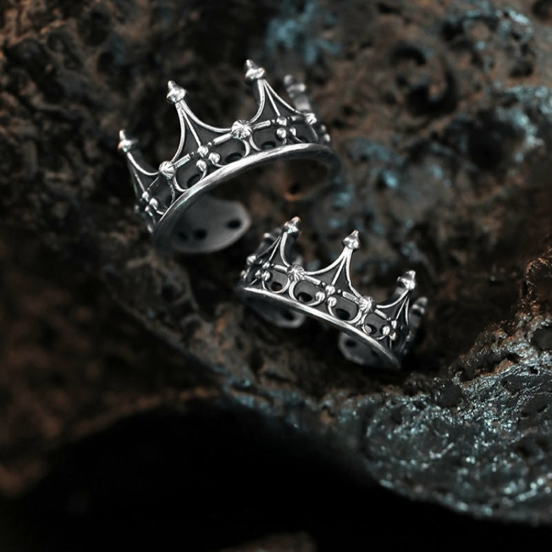 Vintage Gothic Crown Ring - Love  & Protection & Devotion