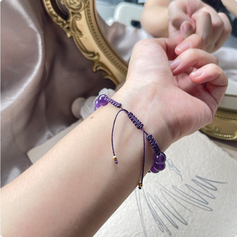 Uruguay Amethyst Gray Moonstone Bracelet - Calm & Balance