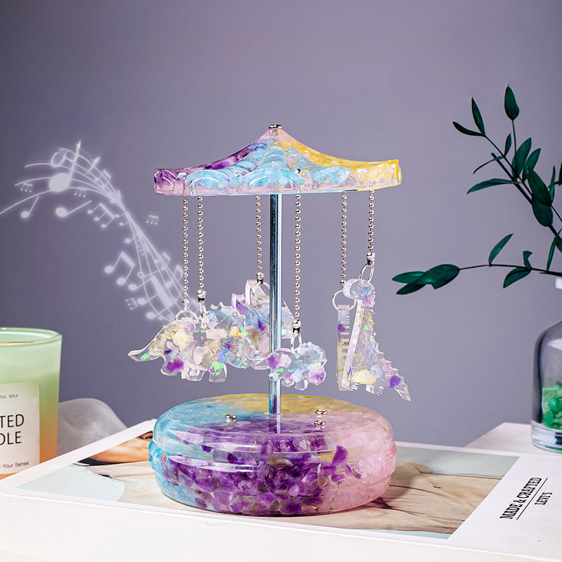 Natural Crystal Carousel Music Box - Calm & Harmony